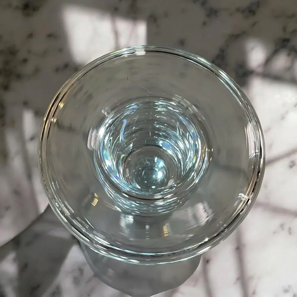 Vtg. Pair Baluster Clear Crystal Candlestick Holders 9.75” Tall 1.5” Candle Cup